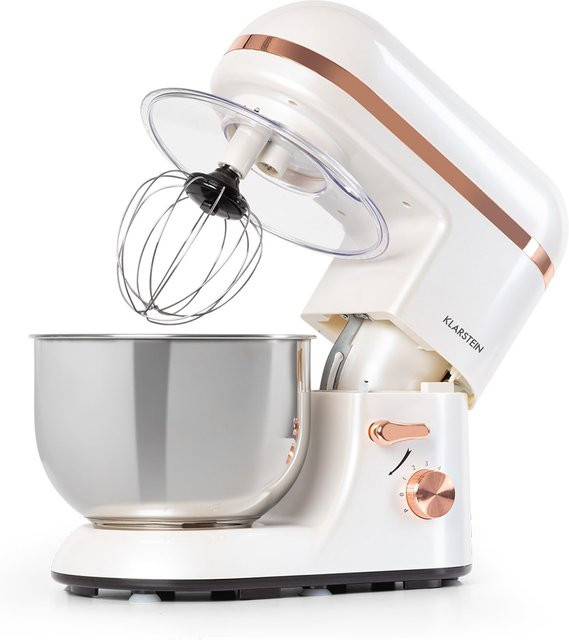Klarstein Bella Elegance Küchenmaschine aus Edelstahl in Silber und Weiß mit 1800W Leistung und 5,2 l Volumen - Bild 1