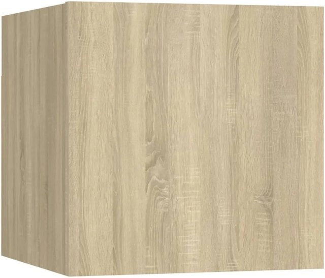 vidaXL Nachttisch aus Holzwerkstoff in Sonoma-Eiche und Beige, B/T/H: 30,5 x 30 x 30 cm - Bild 1
