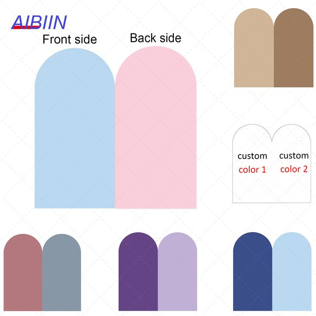 AIBIIN Bogen-Hintergrundabdeckung aus Textil für Hochzeit, Geburtstag oder Babyparty, einfarbig in Blau, Rosa oder Lila, B/H: 120 x 50 cm - Bild 1
