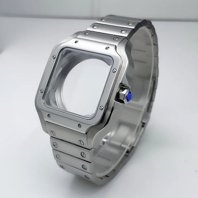 Uhrengehäuse Santos, 38 mm, Edelstahl, Silber, Unisex - Bild 1