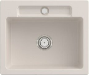 Villeroy & Boch Spüle Siluet 60 S in Beige mit Ablaufgarnitur und rundem Handwaschbecken - Bild 1