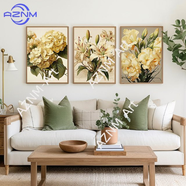 KAYOU Vintage Leinwandgemälde mit floralem Blumenmotiv in Multicolour - Bild 1