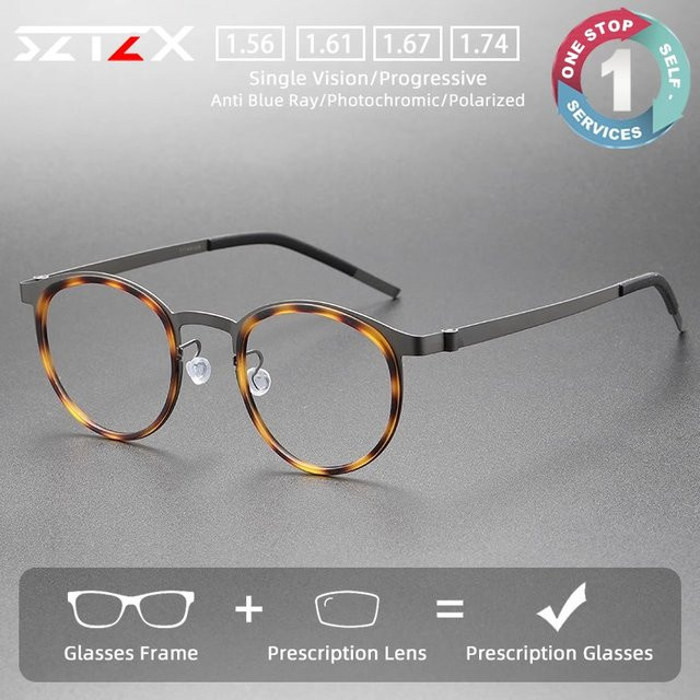 SZTZX Lesebrille, Titan, Vollrand, Rund - Bild 1
