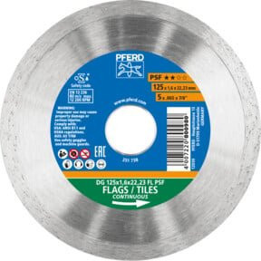 PFERD Diamant-Trennscheibe DG FL für Fliesen und Universalanwendungen, Durchmesser: 125 mm, Bohrungs-Ø: 22,23 mm - Bild 1