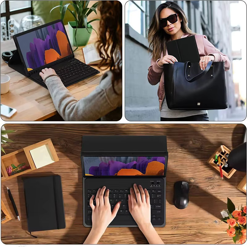 Abnehmbare Bluetooth-Tastaturhülle für Samsung Galaxy Tab S7 und Tab S8 11 Zoll in Schwarz oder Pink - Bild 5