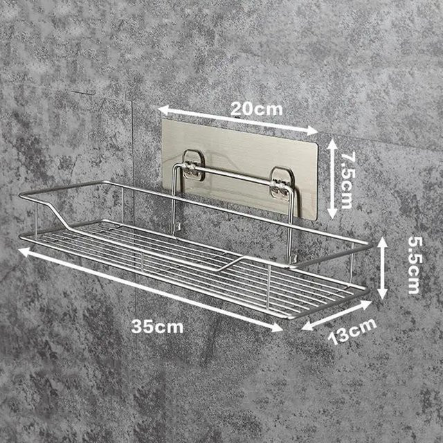 WIKHOSTAR Wandregal aus Edelstahl für Badezimmer und Küche in Silber - Bild 1