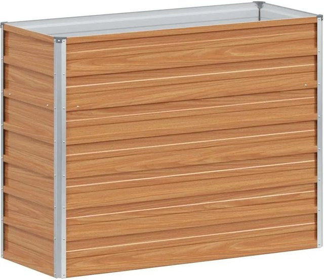 vidaXL Hochbeet aus verzinktem Stahl in Hellbraun, B/T/H: 100 x 40 x 77 cm - Bild 1