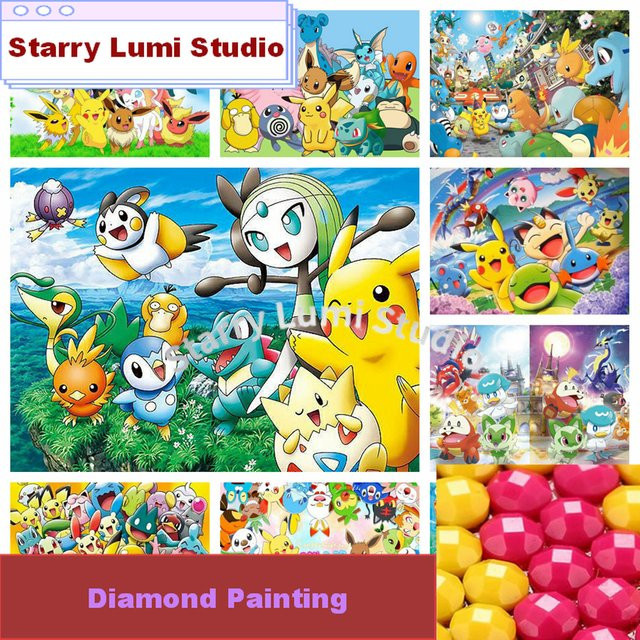 KAYOU Pokémon Diamant-Mosaik, Stickerei mit Strass, Set - Bild 1