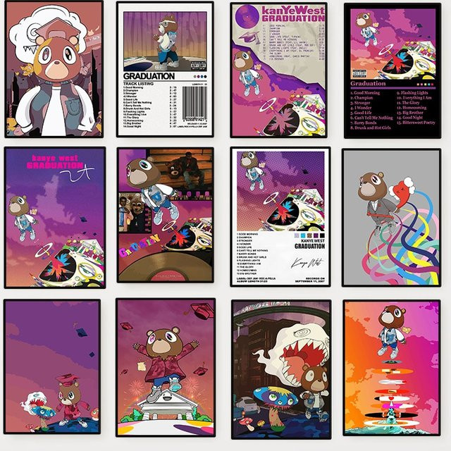Kanye West Graduation Album Cover Poster als moderne Leinwandmalerei in Mehrfarbig für deine Wanddekoration - Bild 1