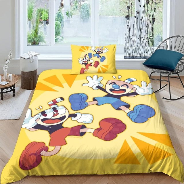The Cuphead Show Zeichentrick Bettwäsche Set aus Creative homewares, 3-teilig, B/H: 135 x 200 cm - Bild 1
