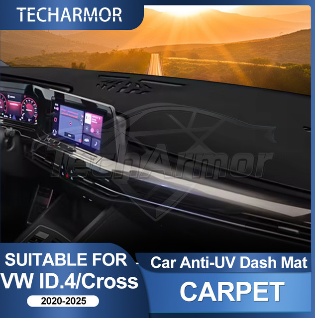 Dashboard Abdeckung für VW ID.4 ID.4 CROZZ 2020-2025 in Schwarz mit UV-Schutz und Anti-Rutsch-Funktion - Bild 1