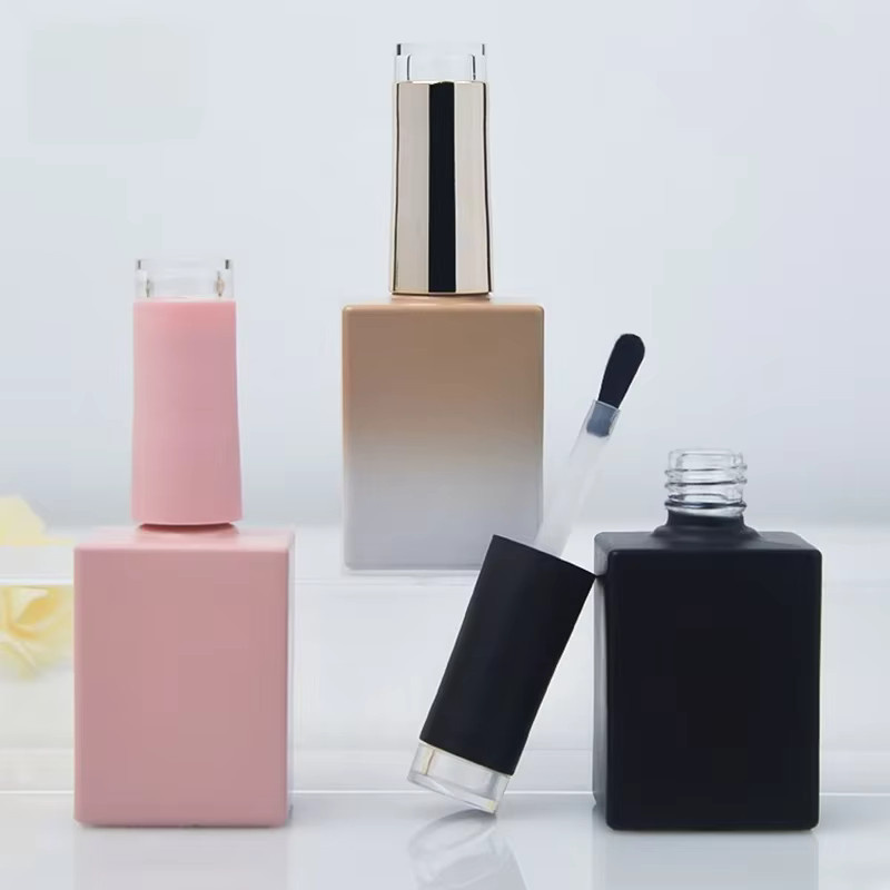 Jiauting Nagellackflasche aus Glas, Schwarz, Rosa, mit Bürste - Bild 1