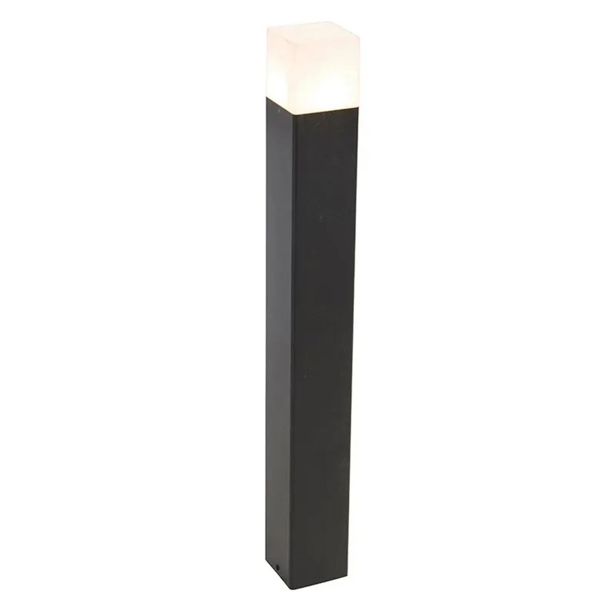 QAZQA Stehende Außenlampe Schwarz mit opalweißem Schirm aus Aluminium, Höhe: 70 cm - Bild 2