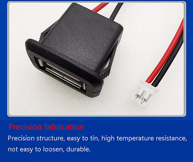 JETTING USB 2.0 Ladebuchse mit Stromanschluss und Kabel in Schwarz - Bild 1