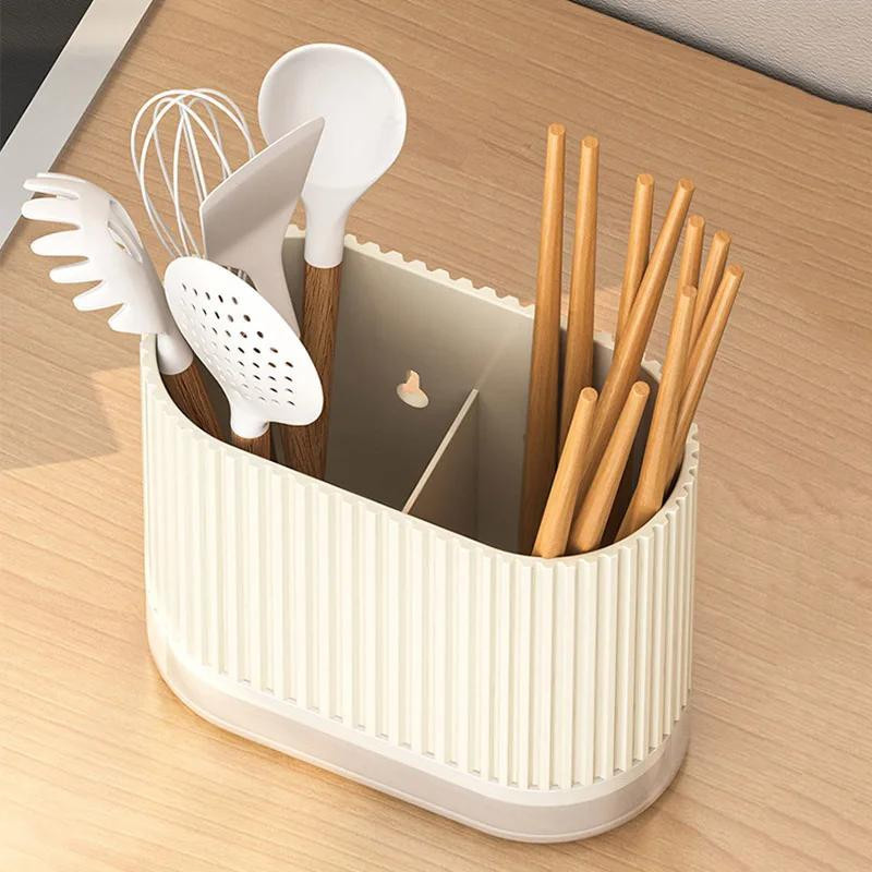 Essstäbchenhalter und Löffel-Aufbewahrungsbox von Binchi Lighting Appliances in Weiß als Wandmontage-Abtropfgestell für die Küche - Bild 2