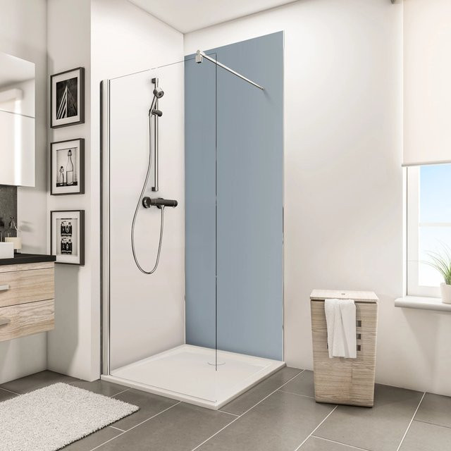 Schulte ExpressPlus Duschrückwand DecoDesign Aluminium Grau B/H: 90 x 210 cm - Bild 1