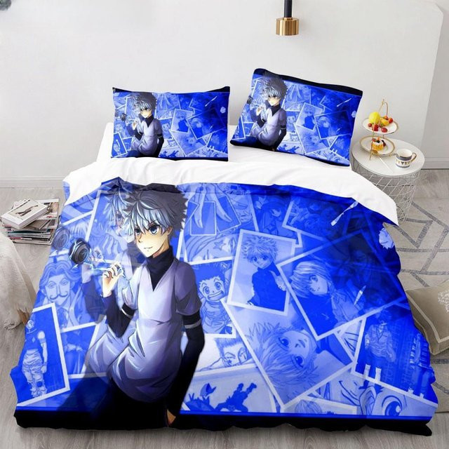 Bettwäscheset Hunter X Hunter Biscuit Krueger mit Bettbezug und Kissenbezug, Blau, B/H: 140 x 200 cm - Bild 1