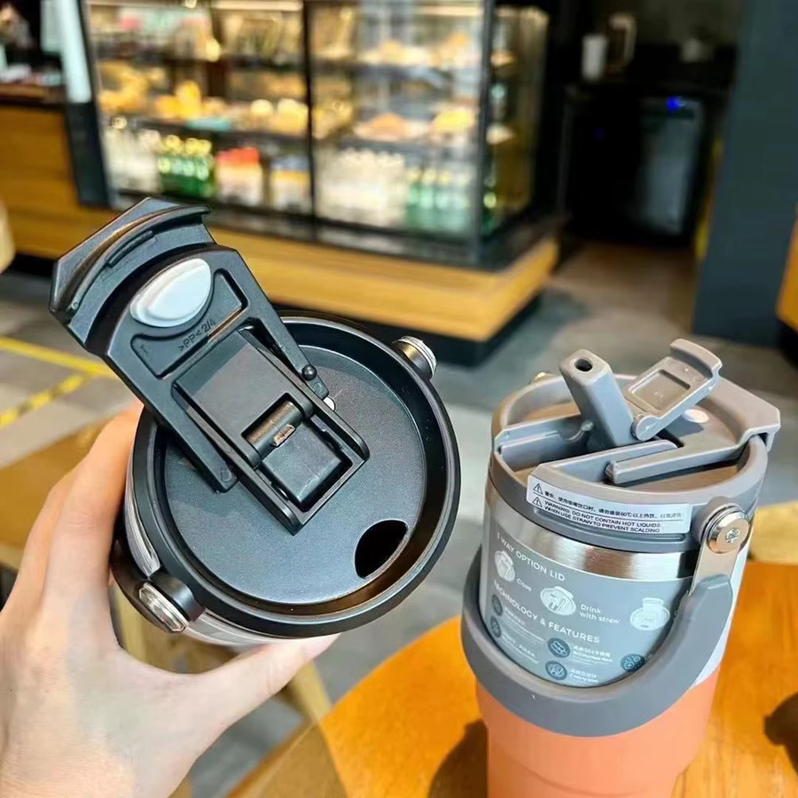 Tyeso Thermosflasche aus Edelstahl in Schwarz, isolierter Doppelwand-Becher für Heiß- und Kaltgetränke - Bild 4