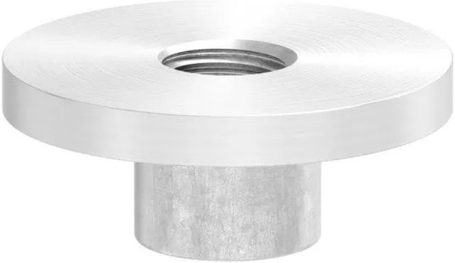 FeNau Flachplatte aus Edelstahl V2A in Silber mit M10 Gewinde für Rohr Ø 33,7 mm - Bild 1