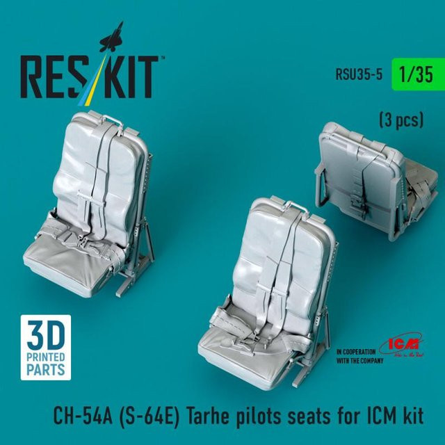 ResKit Models CH-54A (S-64E) Tarhe - Pilots seats, 3-teiliges Set, 3D Printed - Bild 1