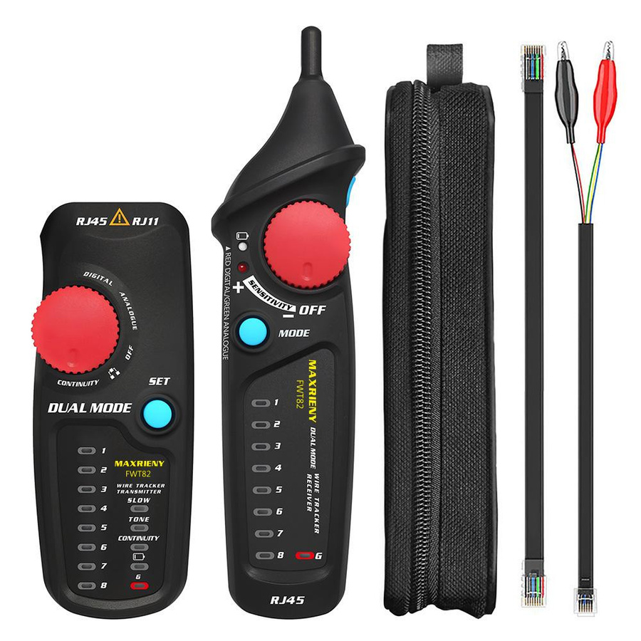 MAXRIENY FWT82 Digitaler und analoger Dual-Mode-Netzwerkkabel-Tracker für RJ45 und RJ11 Ethernet LAN in Schwarz - Bild 7