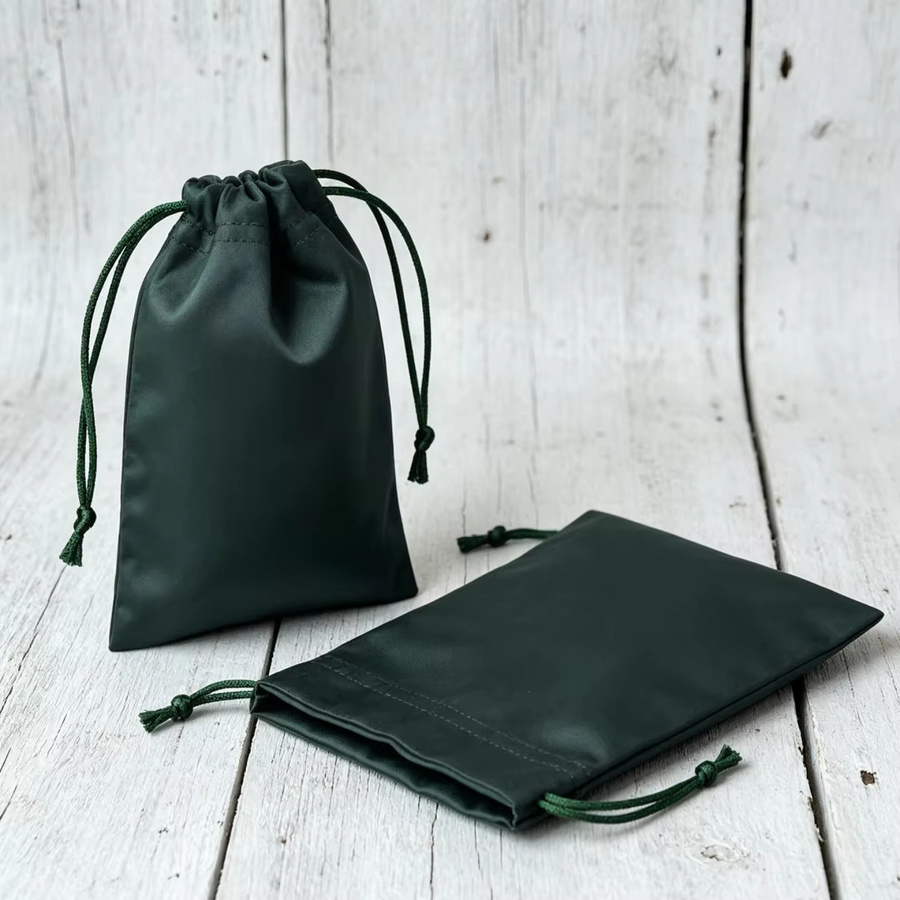 50 Stück Flanell-Geschenkbeutel mit Kordelzug in Grün für Schmuck und Partygeschenke - Bild 2