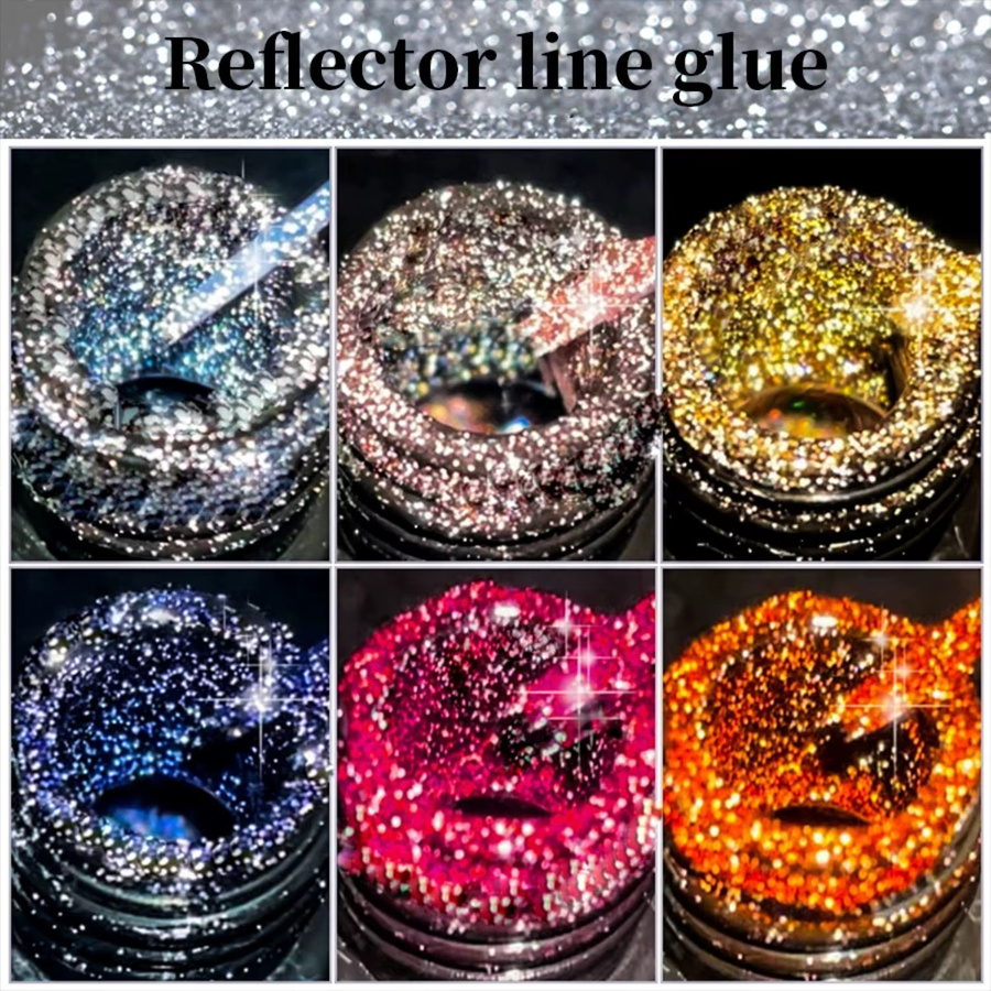 Glitzer-Liner-Gel-Nagellack, Silber und Gold, 6 Stück - Bild 2