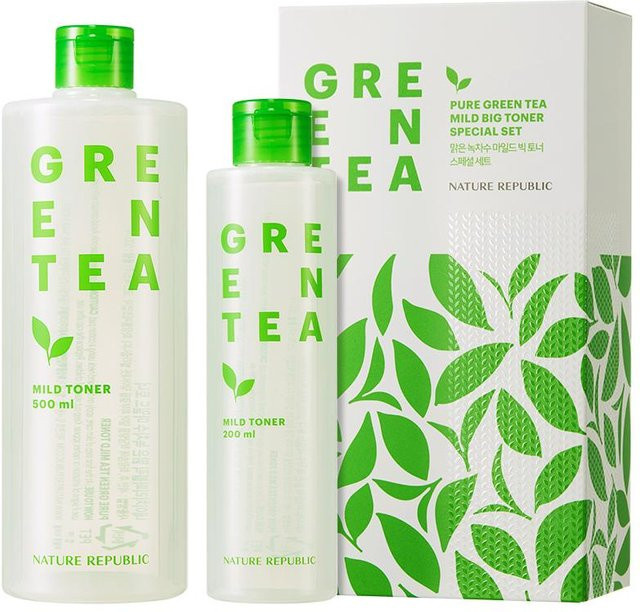 Nature Republic Pure Green Tea Mild Big Toner Special Set, 500ml+200ml - Bild 1