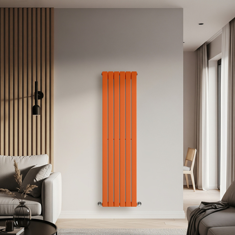 Einlagiger Design-Heizkörper Delta Vertikal in Orange (Sunset Orange), Höhe: 160 cm, Breite: 42 cm - Bild 1