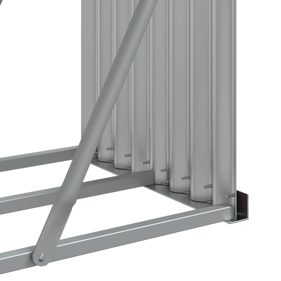 vidaXL Kaminholzunterstand aus verzinktem Stahl in Anthrazit, B/T/H: 180 x 45 x 100 cm - Bild 6