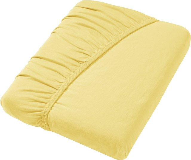 Wäschepur Betttuch aus Elastik-Jersey in Gelb, bügelfrei, 200 x 25 cm - Bild 1