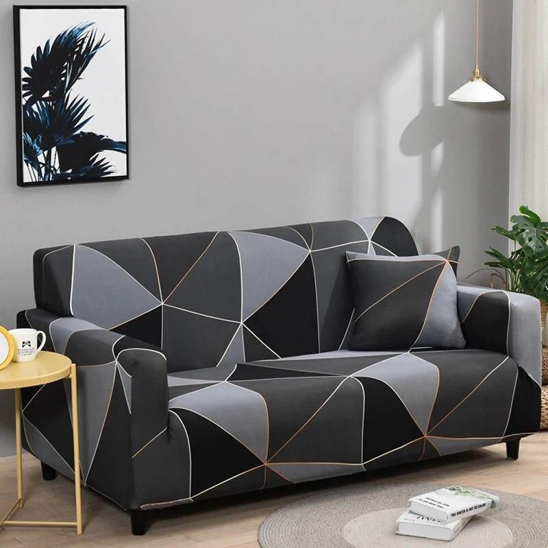 Elastischer Sofabezug von Your Warm Home in Schwarz für 1-Sitzer, Chaiselongue oder Ecksofas, Stretchbezug aus Polyester und Elastan, Breite: 90-140 cm - Bild 2