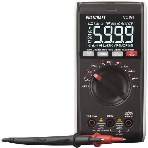 Voltcraft VC191 Digitales Hand-Multimeter LoZ CAT III 600V in Schwarz mit 6000 Counts - Bild 1