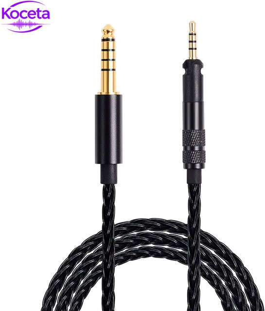 Koceta Ersatz-Headset-Kabel aus versilbertem Kupfer mit 3,5 mm und 4,4 mm Jack in Schwarz - Bild 1