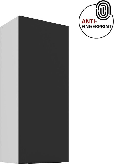 ARIA Hängeschrank Schwarz Matt mit Anti Fingerprint Oberfläche, Höhe: 45 cm, Breite: 90 cm - Bild 1