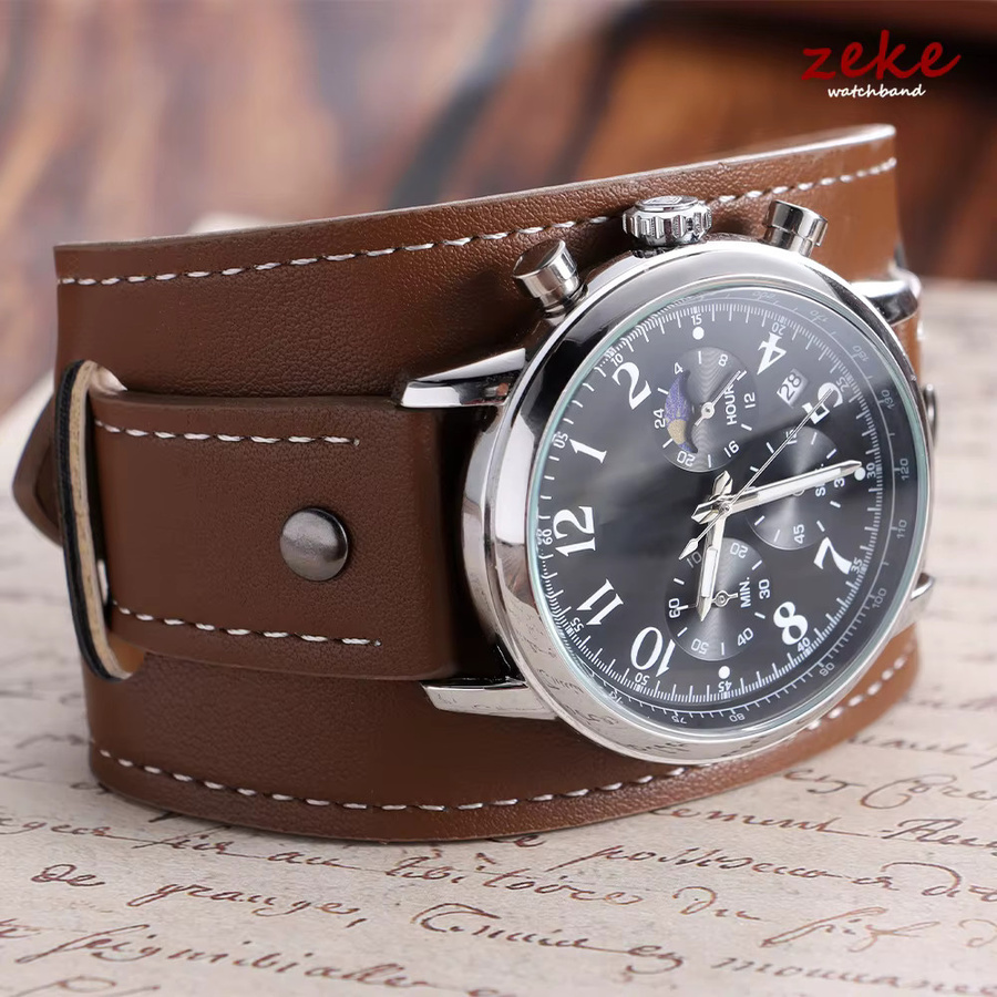 crazyband Uhrenarmband Rindsleder, Herren, Schwarz - Bild 2