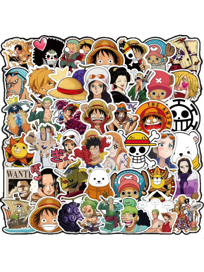 ONE PIECE Aufkleber, 50 Stück, Cartoon-Chibi-Figuren Luffy und Nami, DIY Deko-Sticker - Bild 6