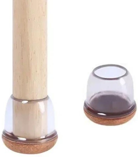 Yiran toy 1 Silikon Stuhlbeinbezüge mit dicken Filzpads als Bodenschoner für Tischbeine und Stuhlbeine, 12 Stück, Durchmesser: 28-35 mm, Farben: Weiß, Braun, Transparent - Bild 1
