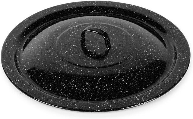 Orion Emailierter Stahlkesseldeckel in Schwarz für 13L Ungarische Töpfe, Durchmesser: 40 cm - Bild 1