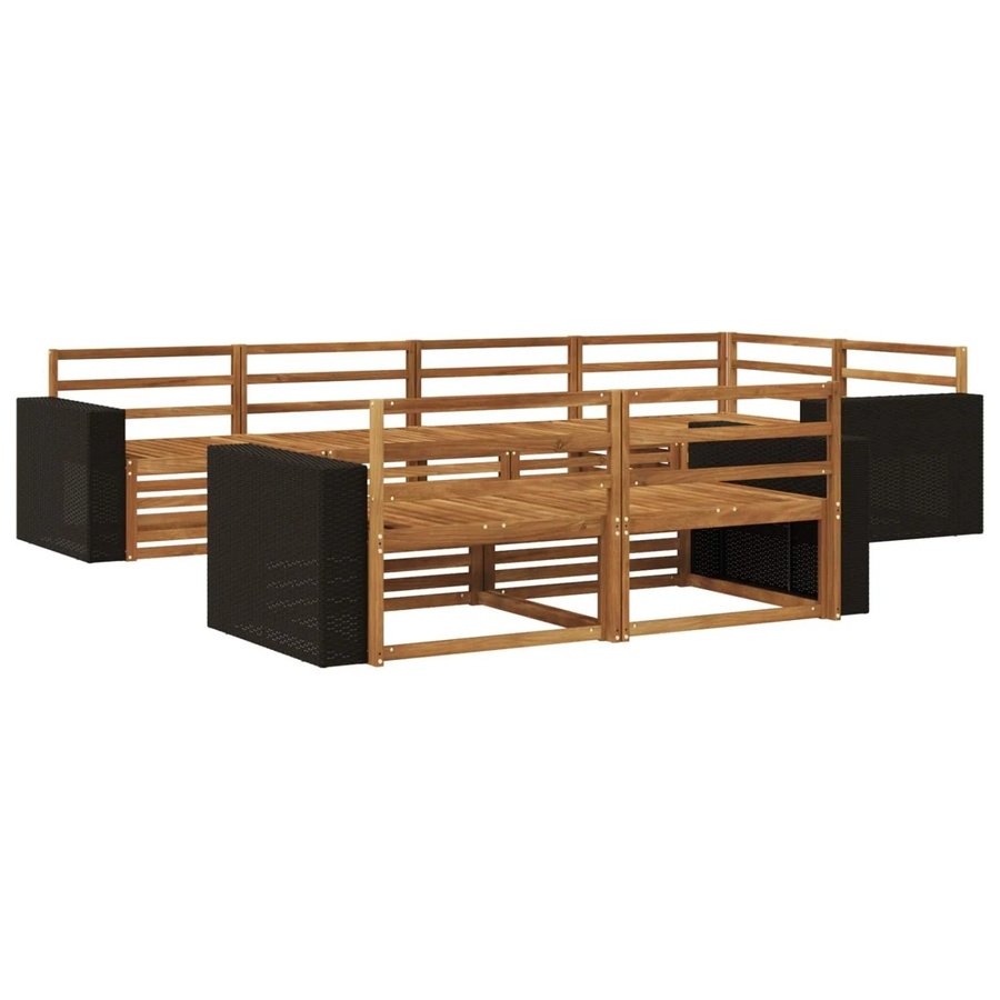 vidaXL Outdoor-Sofagarnitur aus Akazienholz in Braun, 7-teiliges L-Shape Set mit Polstern - Bild 2