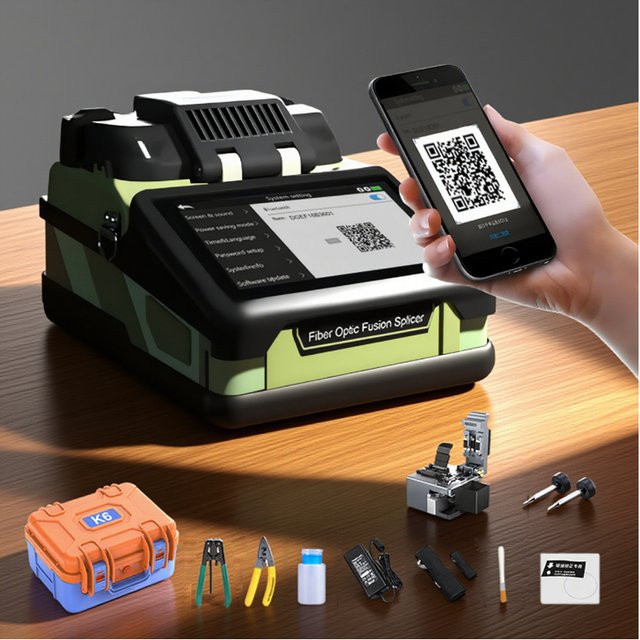 POMIACAM K6 5-Zoll Touchscreen Glasfaser-Spleißer mit 6 Motoren, Mehrsprachig, VFL und OPM, Multicolor - Bild 1