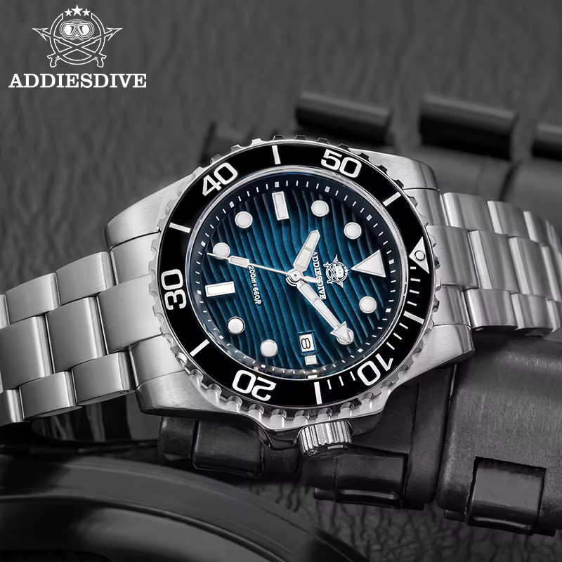 ADDIESDIVE Herrenuhr, 316L-Edelstahl, Quarzuhr, 41 mm, 200 m wasserdicht - Bild 2