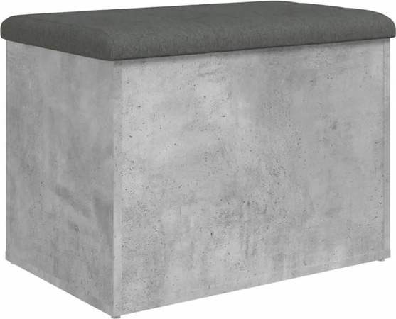 vidaXL Sitzbank mit Stauraum in Betongrau aus Holzwerkstoff B: 62 cm, T: 42 cm, H: 45 cm