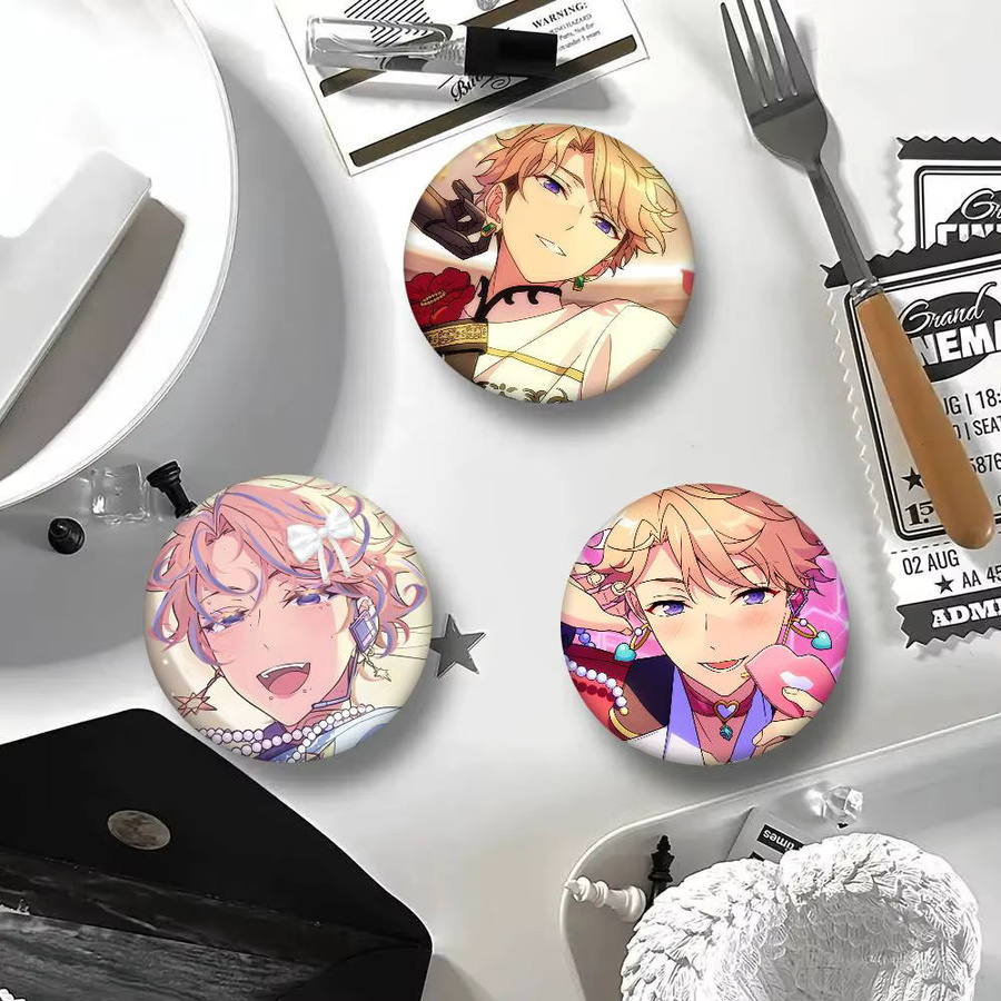 Bilibili Brosche Arashi Narukami, Runde Anstecknadel, Unisex - Bild 3