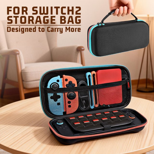 Nintendo Switch 2 Schutztasche Aufbewahrungstasche in Rot-Blau - Bild 1