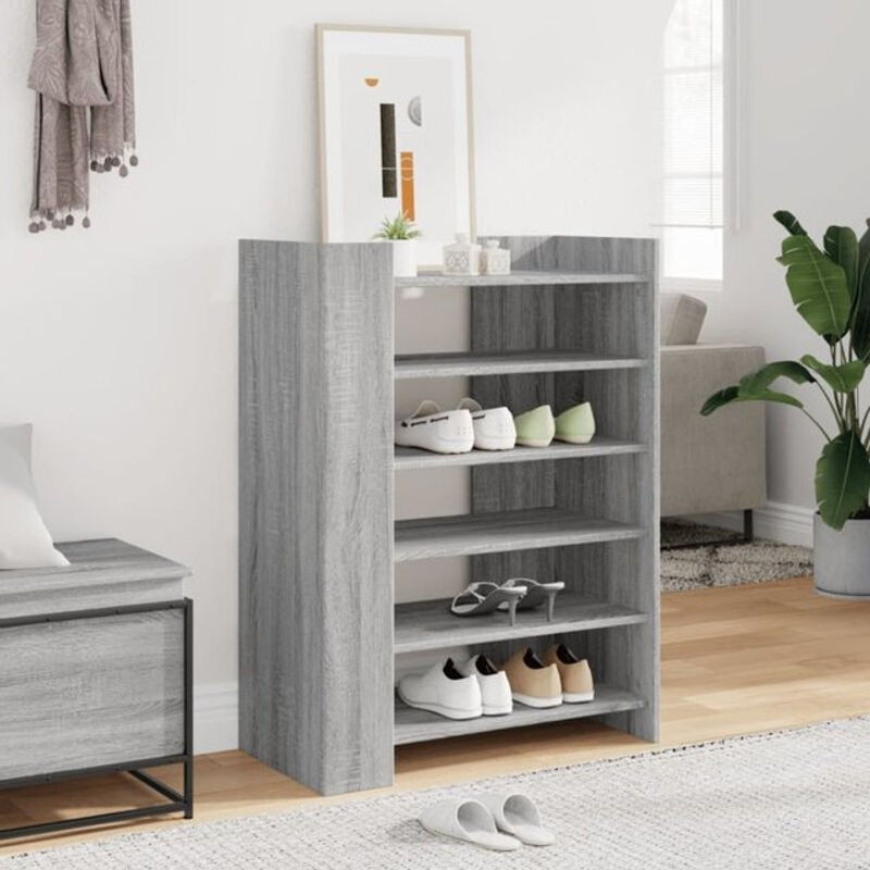 Moderner Schuhschrank Vidaxl in Grau aus Holzwerkstoff, B/T/H: 74,5 x 37,5 x 100 cm - Bild 1