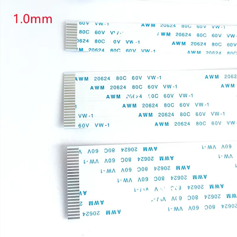 10er Set Flachbandkabel FFC FPC AWM 20624 in Weiß, verschiedene Pin-Anzahlen von 4 bis 32 Pin, Pitch 0,5 mm oder 1,0 mm - Bild 1