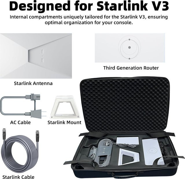 Starlink Gen 3 Schutzhülle in Schwarz, wasserdichte Hartschale für Starlink V3 Geräte - Bild 1