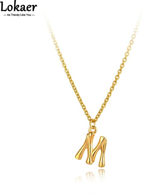 Lokaer Halskette Edelstahl, Gold, Damen, Alphabet Anhänger - Bild 1