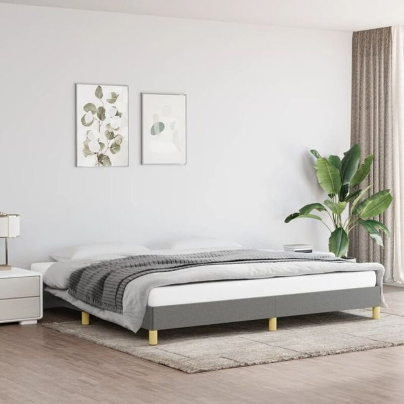 Polsterbett vidaxl in Anthrazit aus Stoff und Holzwerkstoff, B/T: 200 x 200 cm - Bild 1